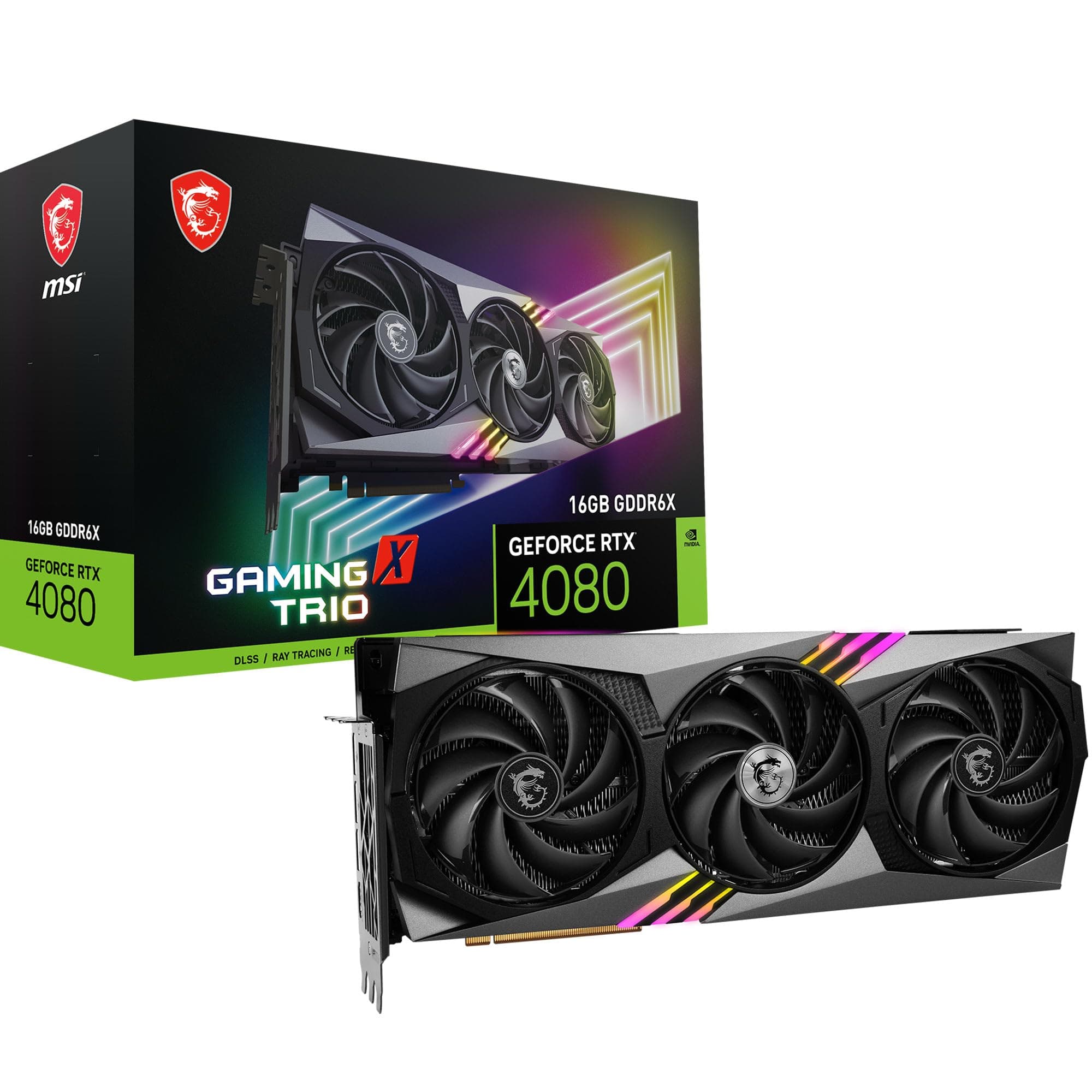 MSI GeForce RTX 4080 16GB GAMING X TRIO Tarjeta de Video 2610 MHz