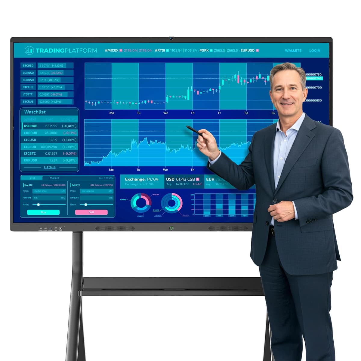 JASZDOT 86'' Smart Board 4K UHD Touchscreen Interactivo con Android 13 para aulas y oficinas Smart Board -86