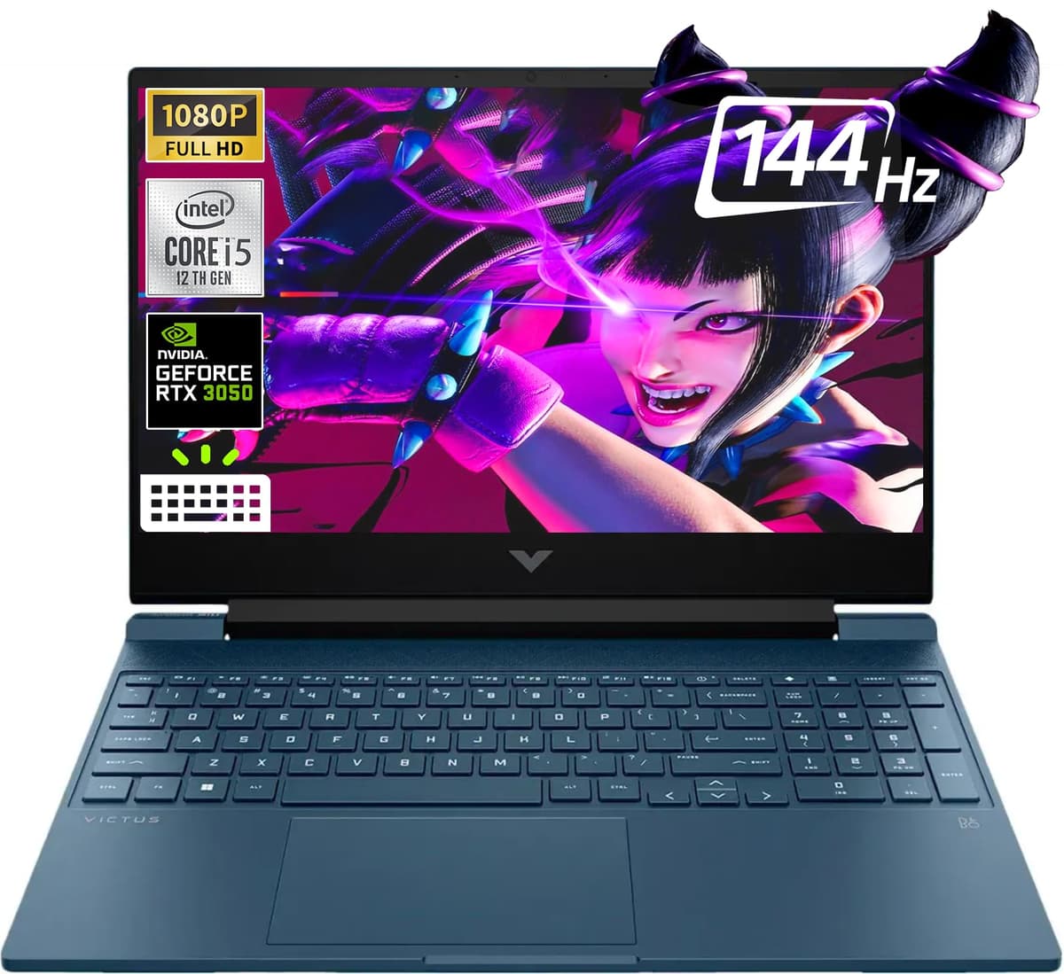 HP - Victus 15.6" Full HD 144Hz Laptop para gaming - Intel Core i5-12450H - NVIDIA GeForce RTX 3050 - Teclado retroiluminado, Webcam, Wi-Fi 6, Win11 Home, con funda (32 GB RAM | 1 TB SSD PCIe + funda)