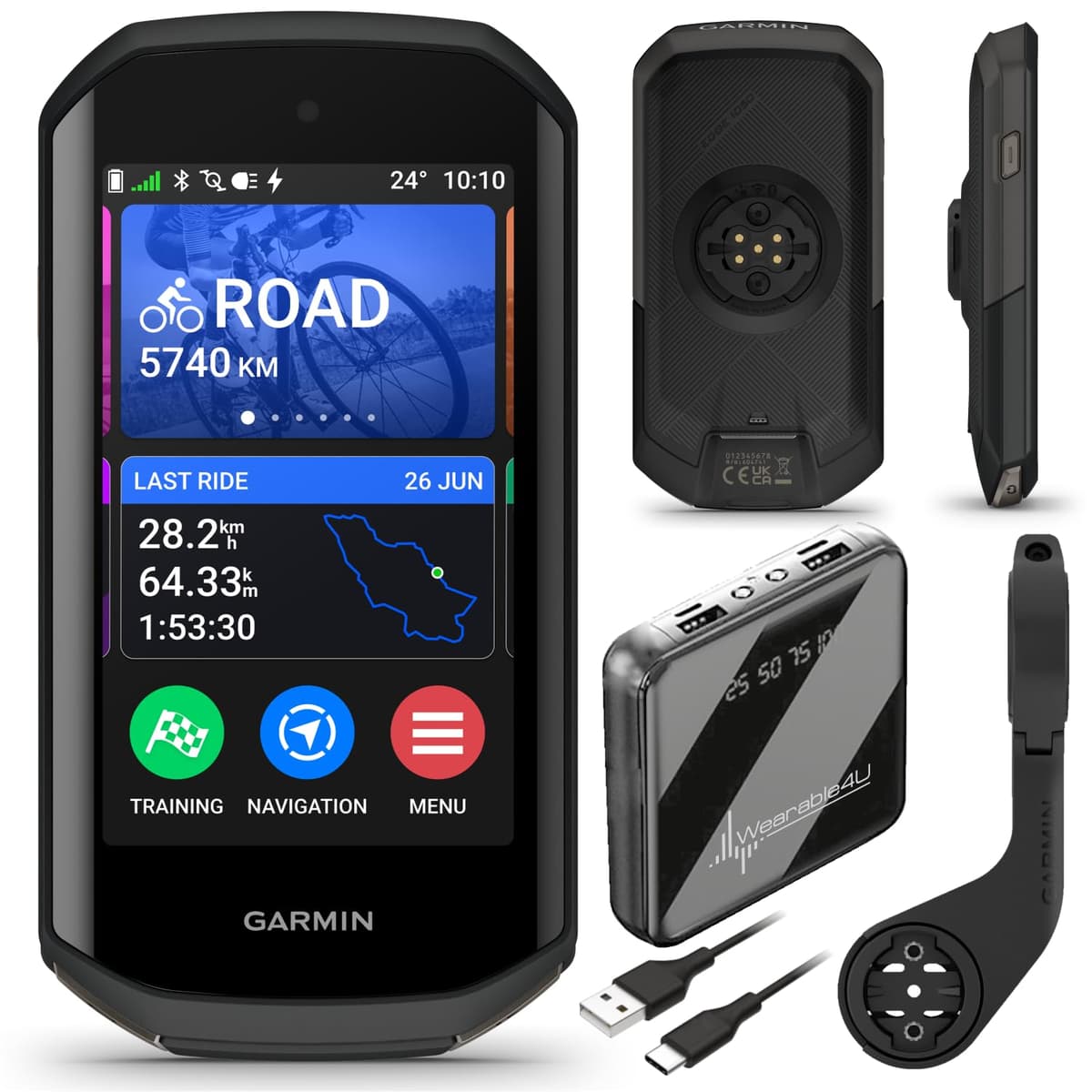 Wearable4U Garmin Edge 1050 - Computadora ciclismo Premium con Power Bank