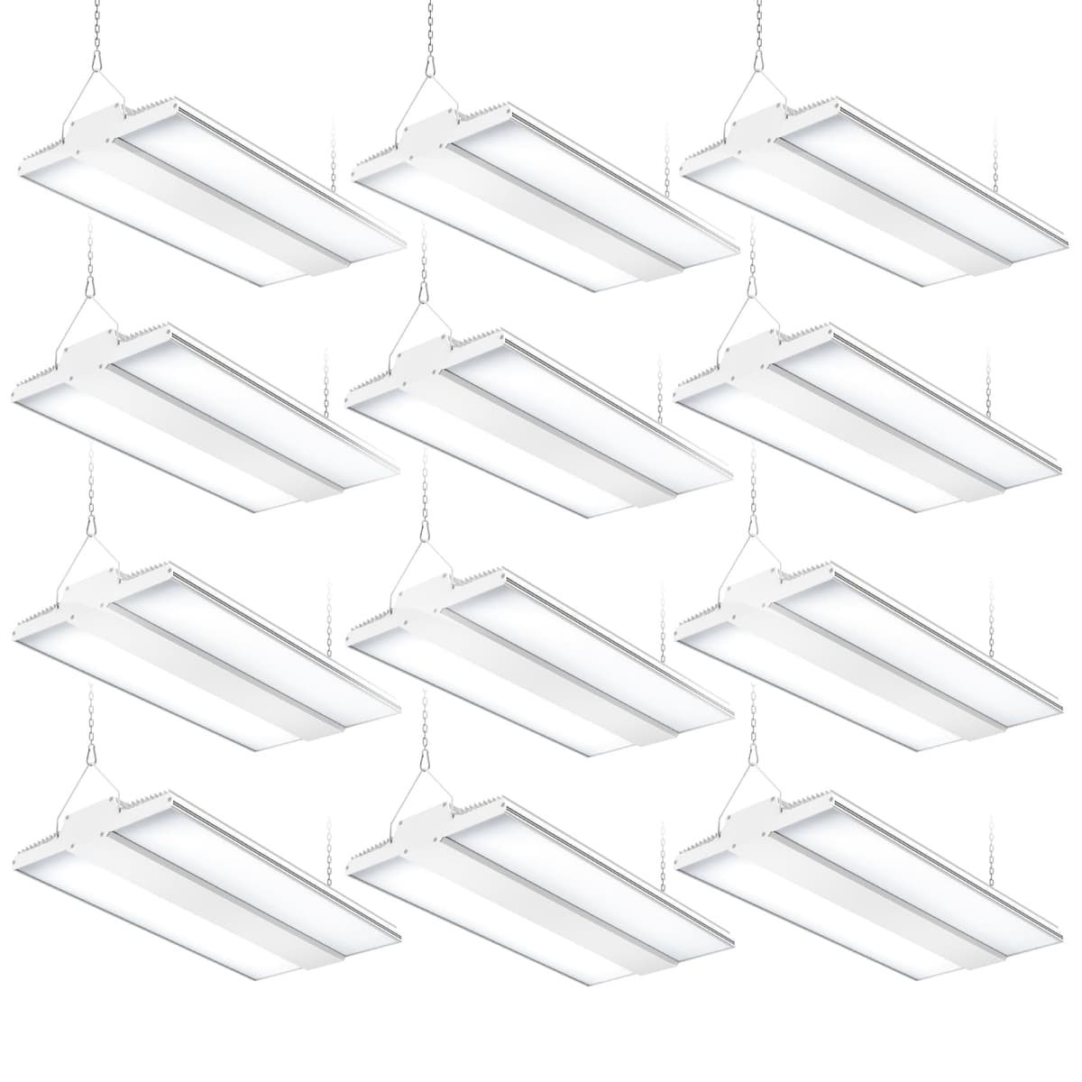 NUOGUAN Luminaria High Bay Lineal 150W 22, 500LM, 5000K, UL DLC, 0-10V Dimmable, AC100-277V (Pack 12) LHB-150W-508-W-Xpcs