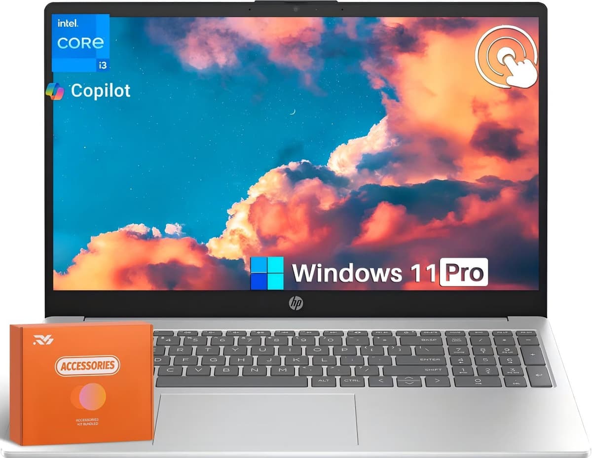 HP 2025 15.6" Touch - Intel i3-1215U 6-core, 64GB RAM, 2TB SSD, HD Touch, Windows 11 Pro 15-fd0023dx/A9HM6UA#ABA