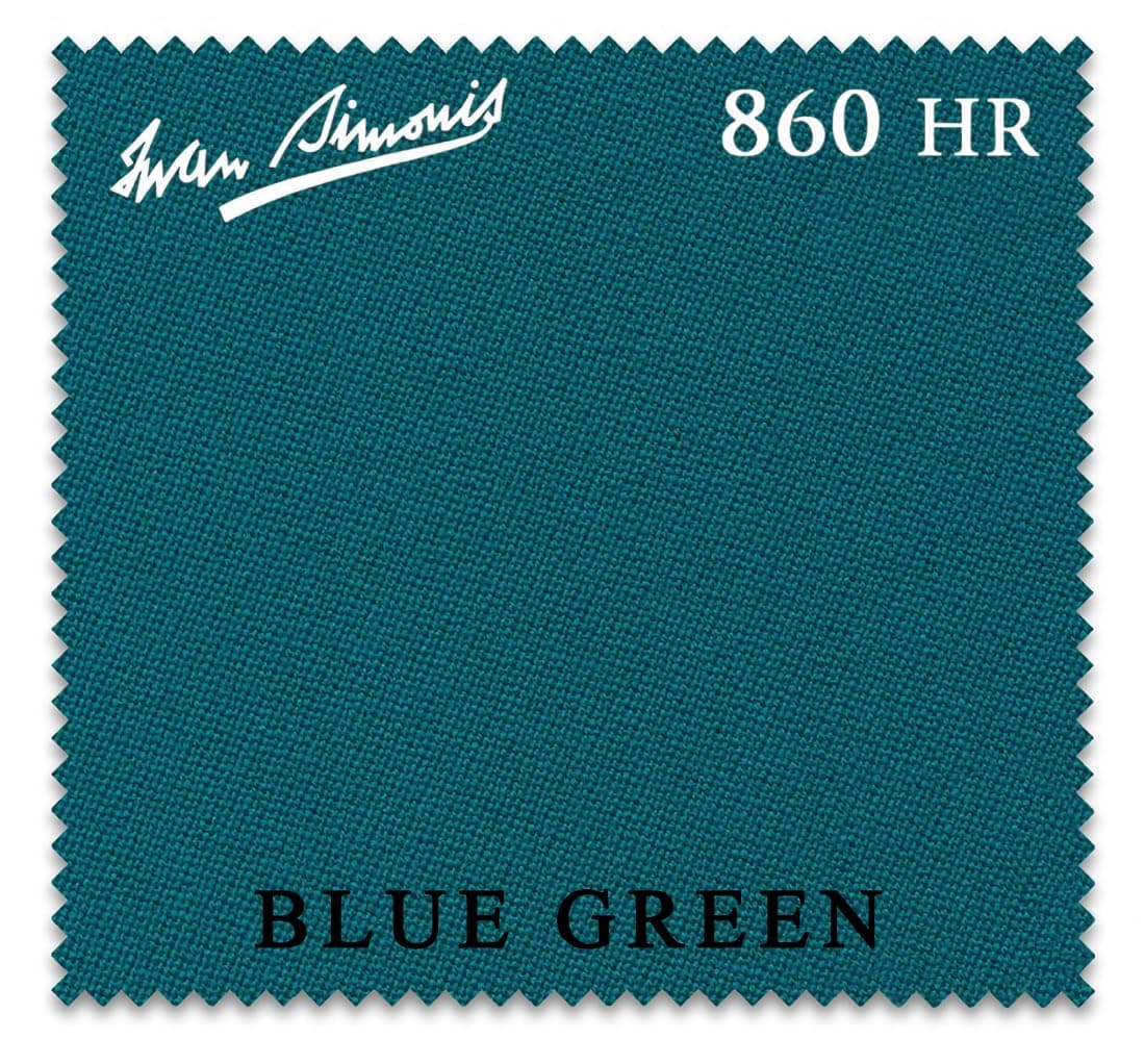 Billiard City Simonis 860HR tela para mesa de billar 10 ft - Blue Green, rieles pre-cortados
