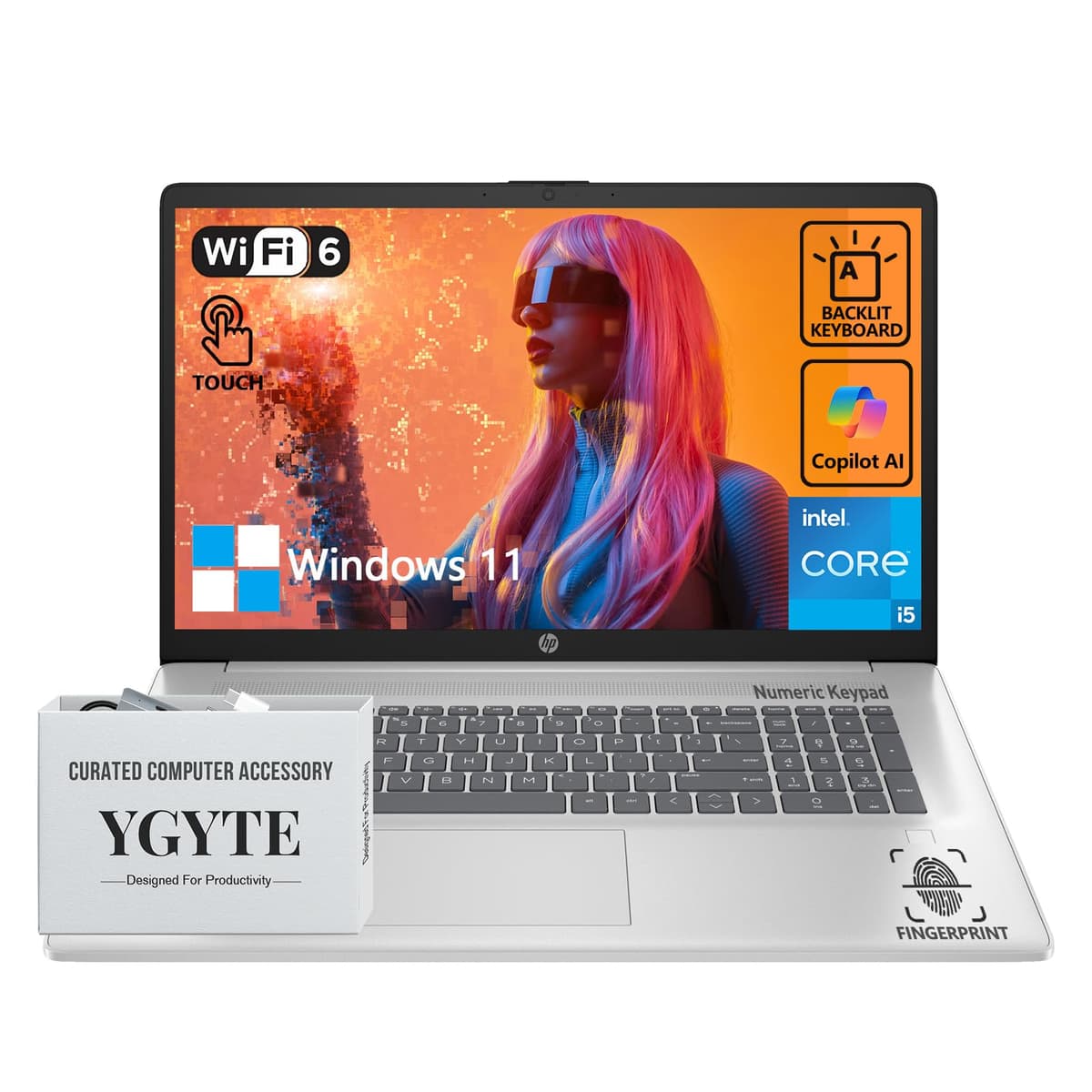 HP 17 Laptop Touch Screen 17.3" Intel Core i5 10-core, 32GB RAM, 1TB SSD, Windows 11, Backlit 1334U