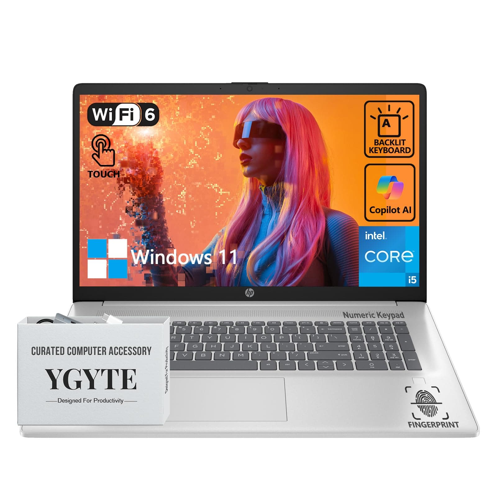 HP 17 Laptop Touch Screen 17.3" Intel Core i5 10-core, 32GB RAM, 1TB SSD, Windows 11, Backlit 1334U