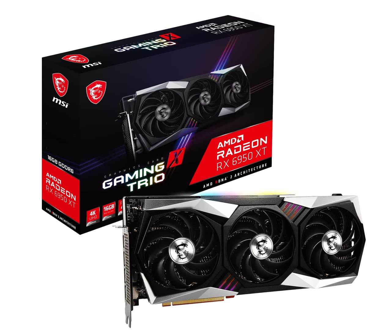 MSI Gaming Radeon RX 6950 XT Gaming X Trio 16G, 16GB GDDR6, Triple Ventilador V395-042R