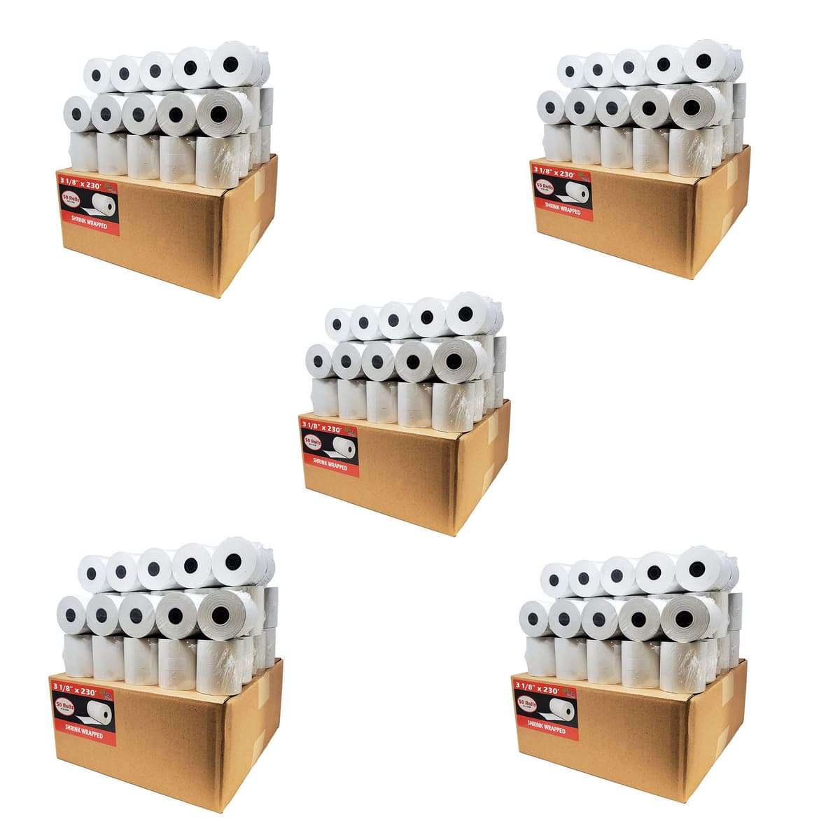 BuyRegisterRolls Papel térmico 3 1/8" x 230' (500 rolls) BPA Free A Grade BRR