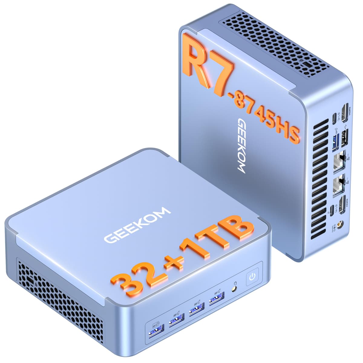 GEEKOM AX8 Max Mini PC con AMD Ryzen 7 8745HS, 32GB DDR5, 1TB NVMe, Radeon 780M, USB4, WiFi 6E, Windows 11 Pro