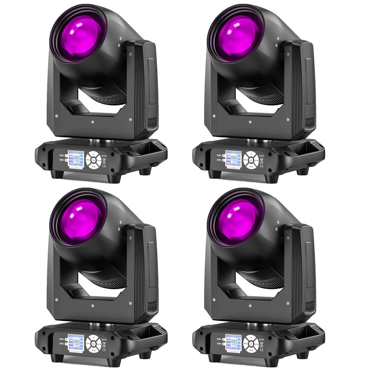GdjRttk 200W LED Moving Head Light 540° XY-Axis con 10 Colores, 14 GOBOs y 18 Prismas 02367