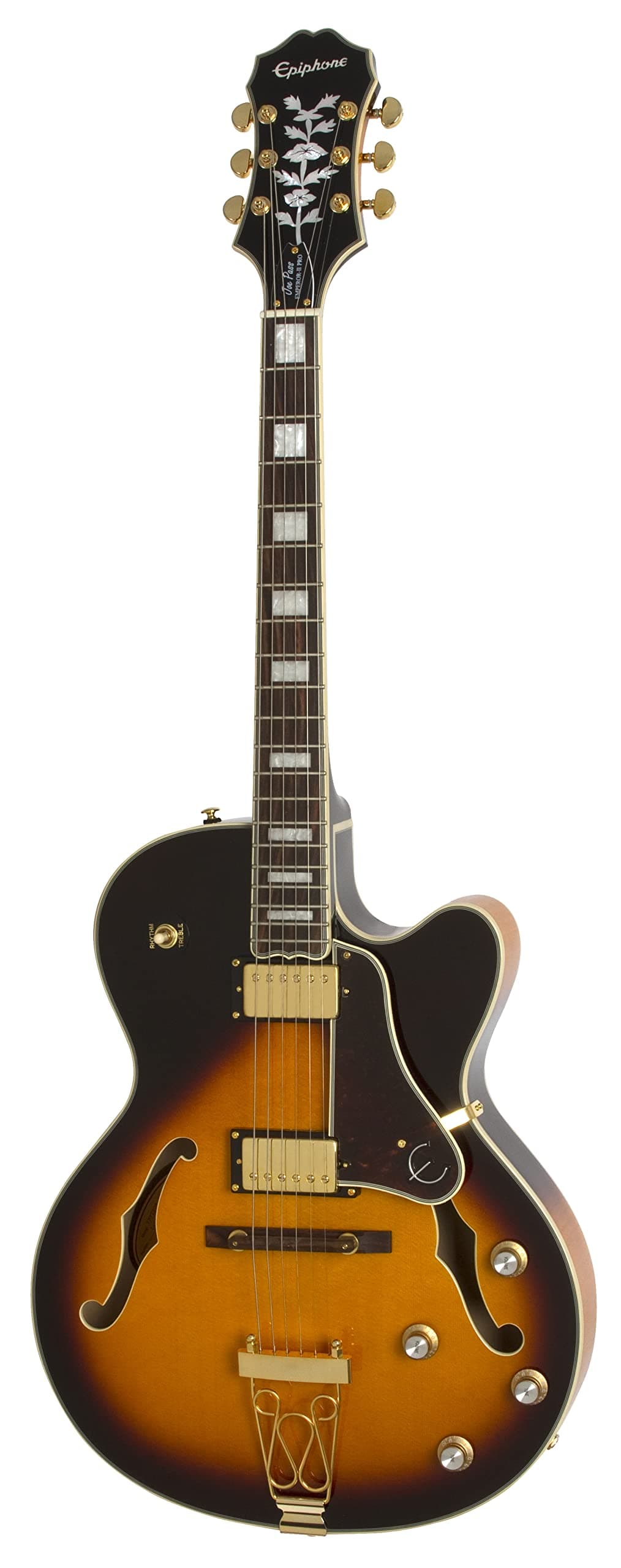 Epiphone Joe Pass Emperor II Pro, guitarra eléctrica archtop Vintage Sunburst ETEPVSGH1