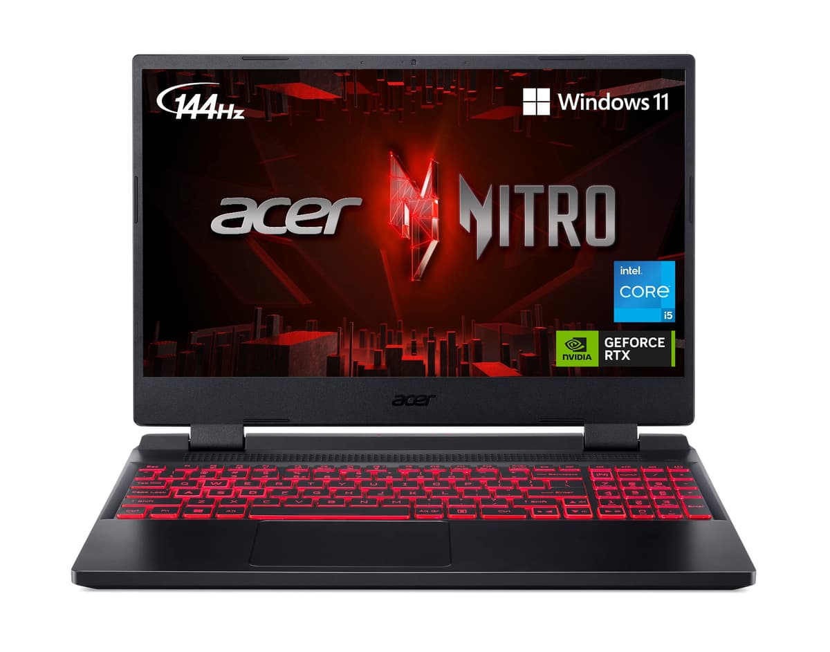 acer Nitro V Laptop para Juegos | Procesador Intel Core i5-12500H | GPU NVIDIA GeForce RTX 3050 para laptops | Pantalla 17" FHD IPS 144Hz | 16 GB DDR5 | SSD 512 GB Gen 4 | WiFi 6 | Teclado retroiluminado | AN517-55-558 AN517-55-558P