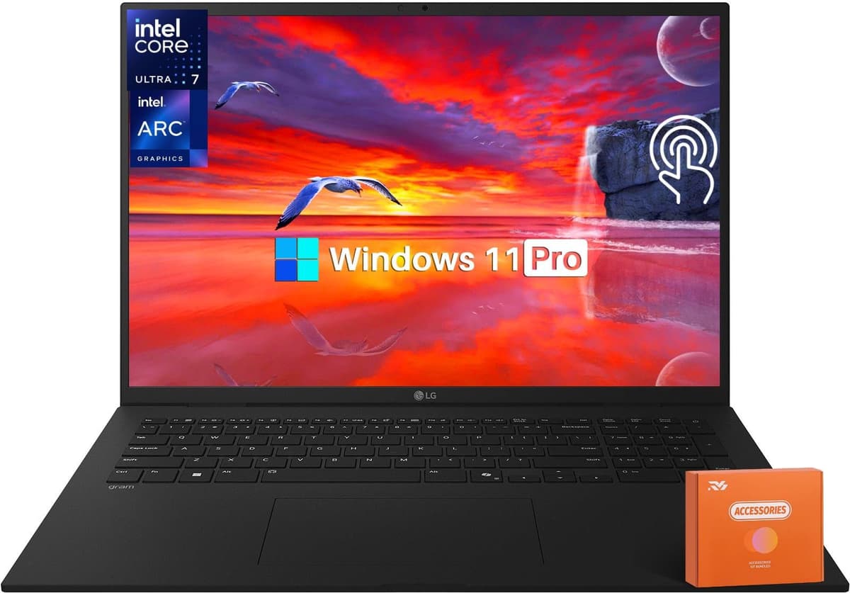 LG Gram 17 2025 Ultraligera para Negocios - 17" 2560x1600 Táctil, Intel Ultra 7 258V, 32 GB RAM, 2 TB SSD, Gráficos Intel Arc, Thunderbolt 4, Wi-Fi 7, Teclado Retroiluminado, Copilot+, Dolby Atmos, Windows 11 Pro