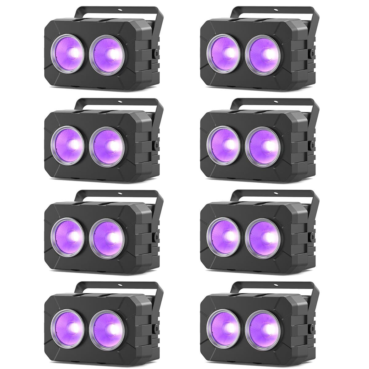 DazzlingStage 180W COB RGBW 4IN1 2-Eyes LED Par Can - Pack de 8 LHQ-ZQ01322X8US-GYY