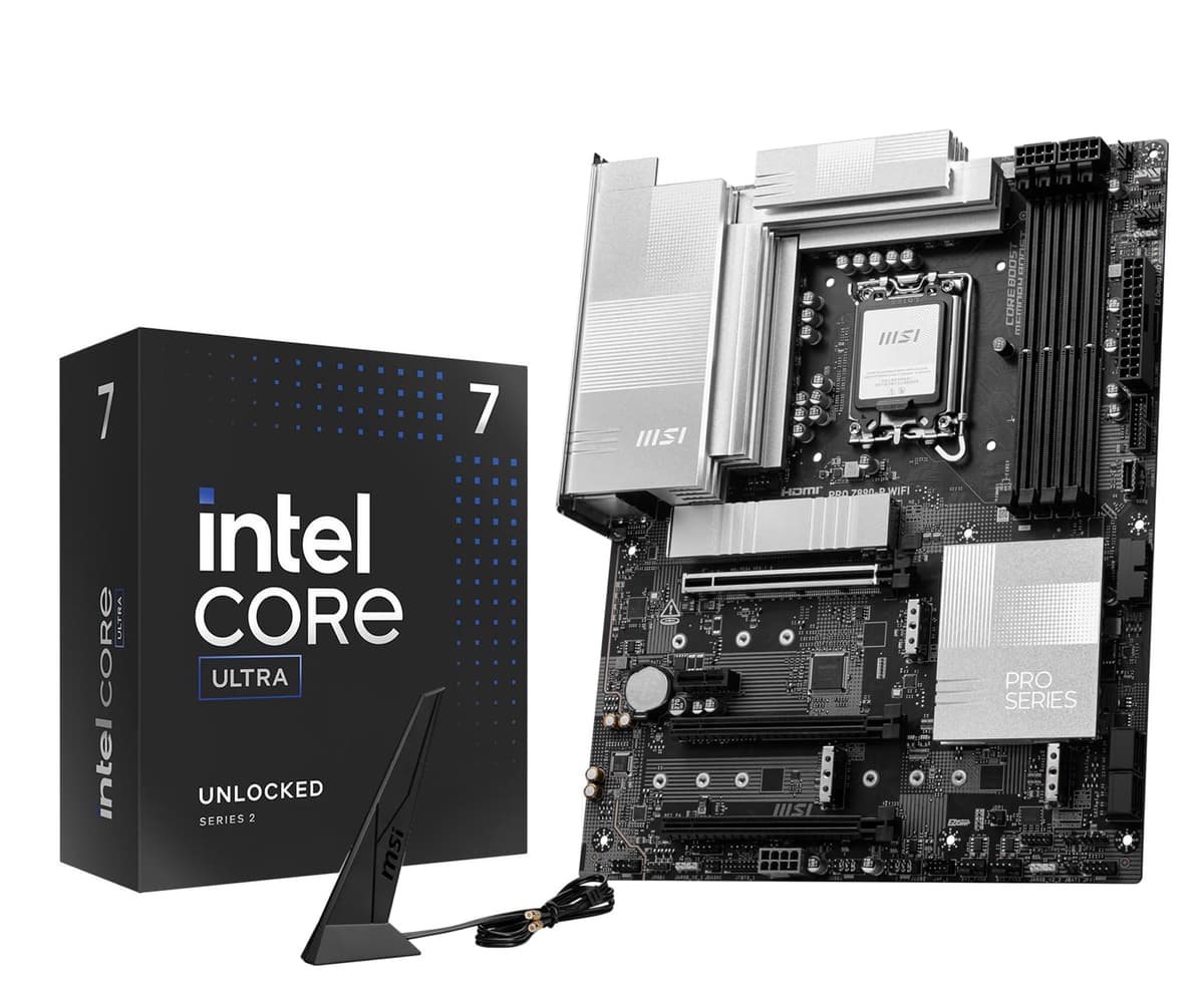 Combo Micro Center CPU y Placa Madre - Procesador de Escritorio Intel Core Ultra 7 265K 20 núcleos Desbloqueado con Placa Madre MSI PRO Z890-P WiFi ProSeries LGA 1851 ATX 265KPRO890WIFI
