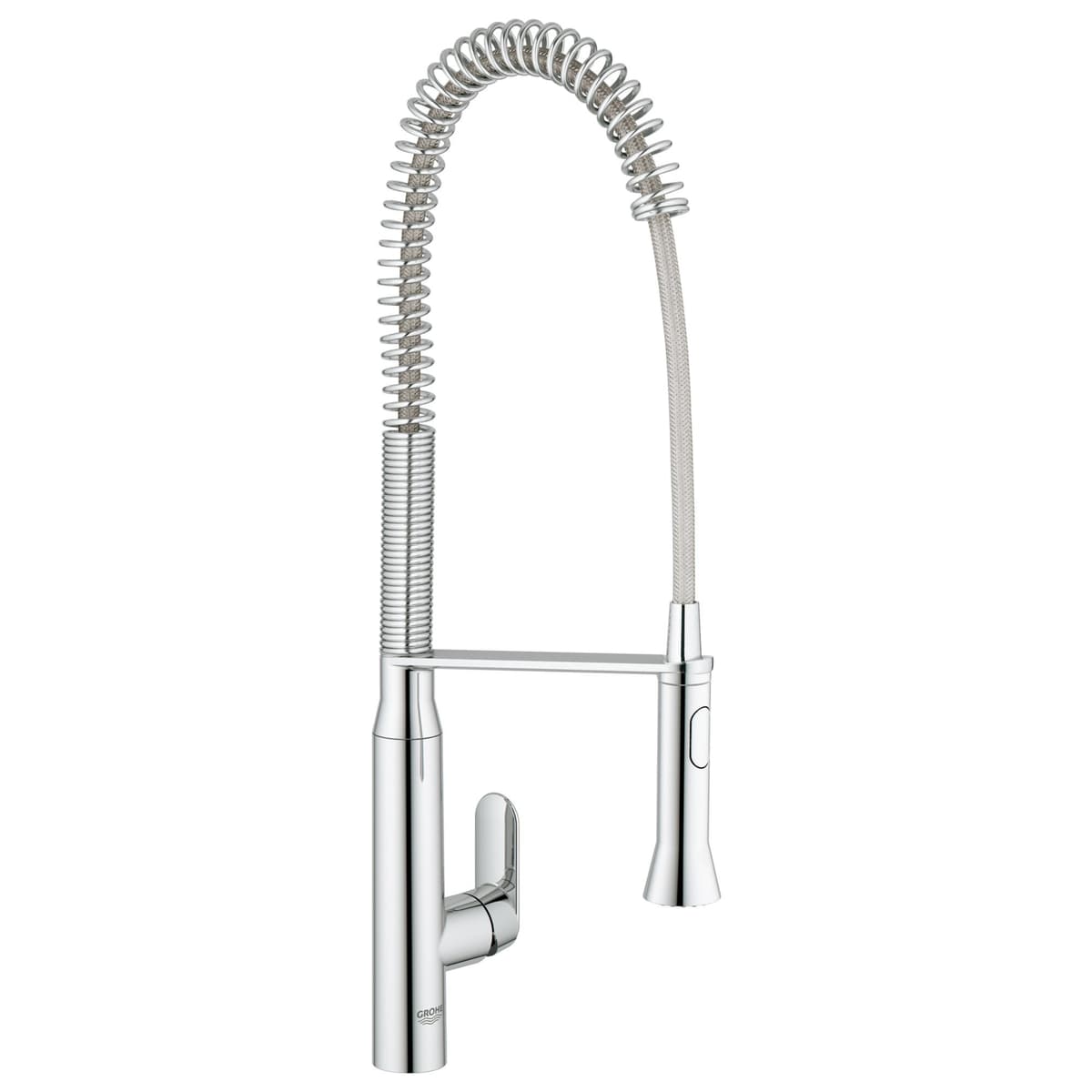 GROHE K7 32951000 - Grifo de cocina Semi-Pro con brazo tipo muelle y rociador extraíble, cromo