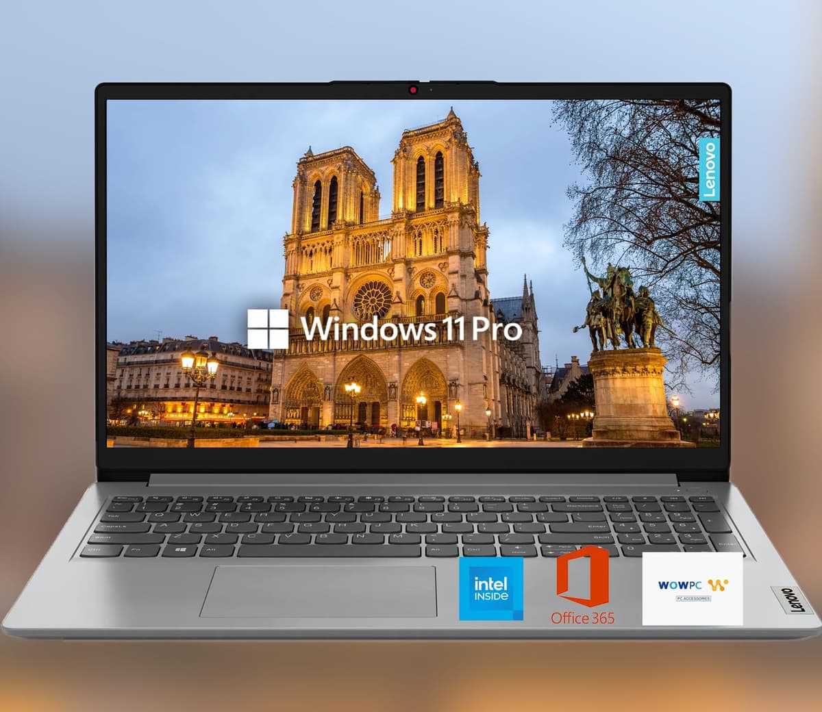 Lenovo IdeaPad 15.6" HD pantalla antirreflejo con 1 año de Microsoft 365, SSD 1.1TB, 20GB RAM, Windows 11 Pro, WiFi 6, HDMI, USB-C, procesador Intel, lector de tarjetas SD, hasta 9.5 horas de batería, con WOWPC USB