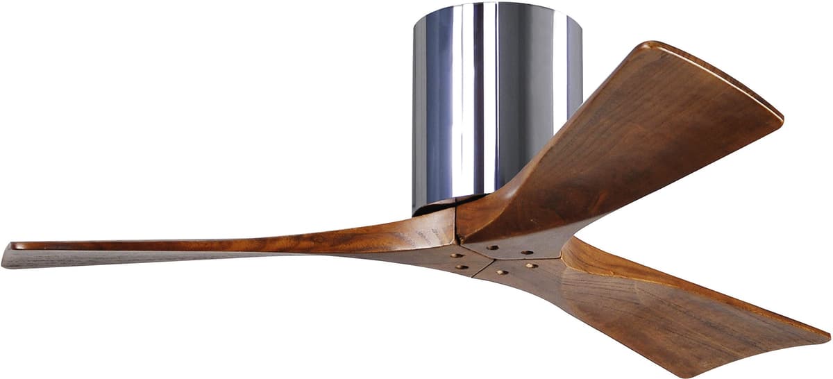 Matthews IR3H-CR-WA-42 Ventilador de techo Irene 42" hugger, motor DC silencioso, 3 aspas nogal, cromo pulido IR3H-CR-42
