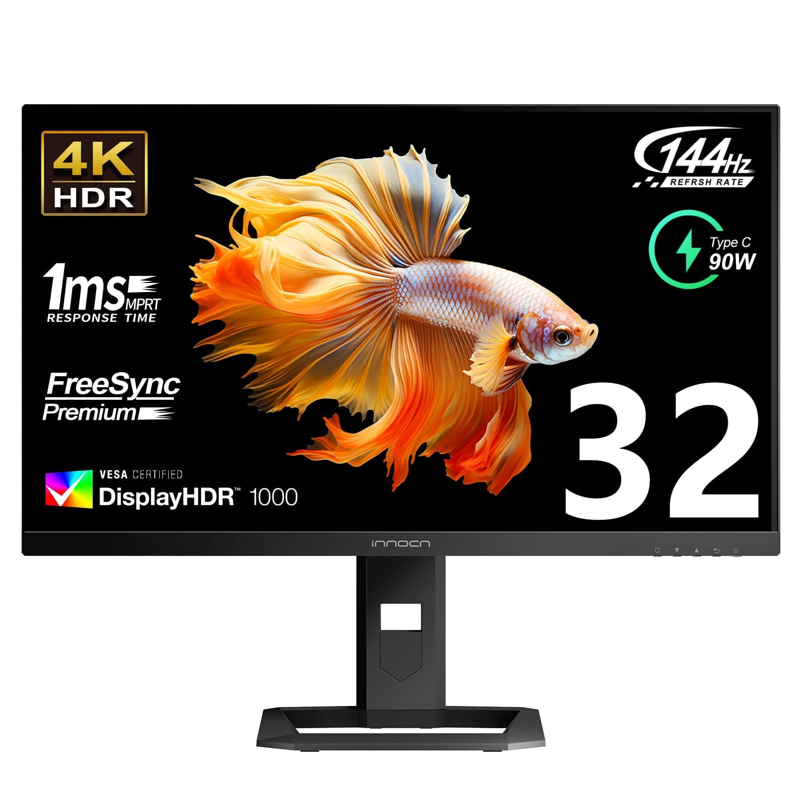 INNOCN 32" 4K Mini LED 144Hz 1ms IPS HDR1000 USB-C 90W 99% DCI-P3 32M2V