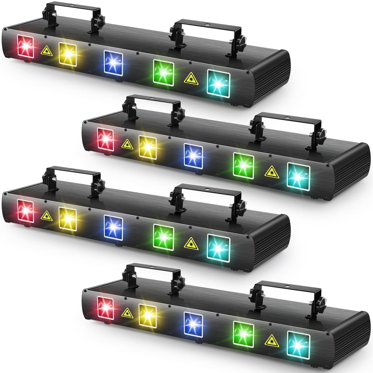 U`King DJ Laser Lights 5 Beam Effect RGBYC con control DMX (4 piezas) 1