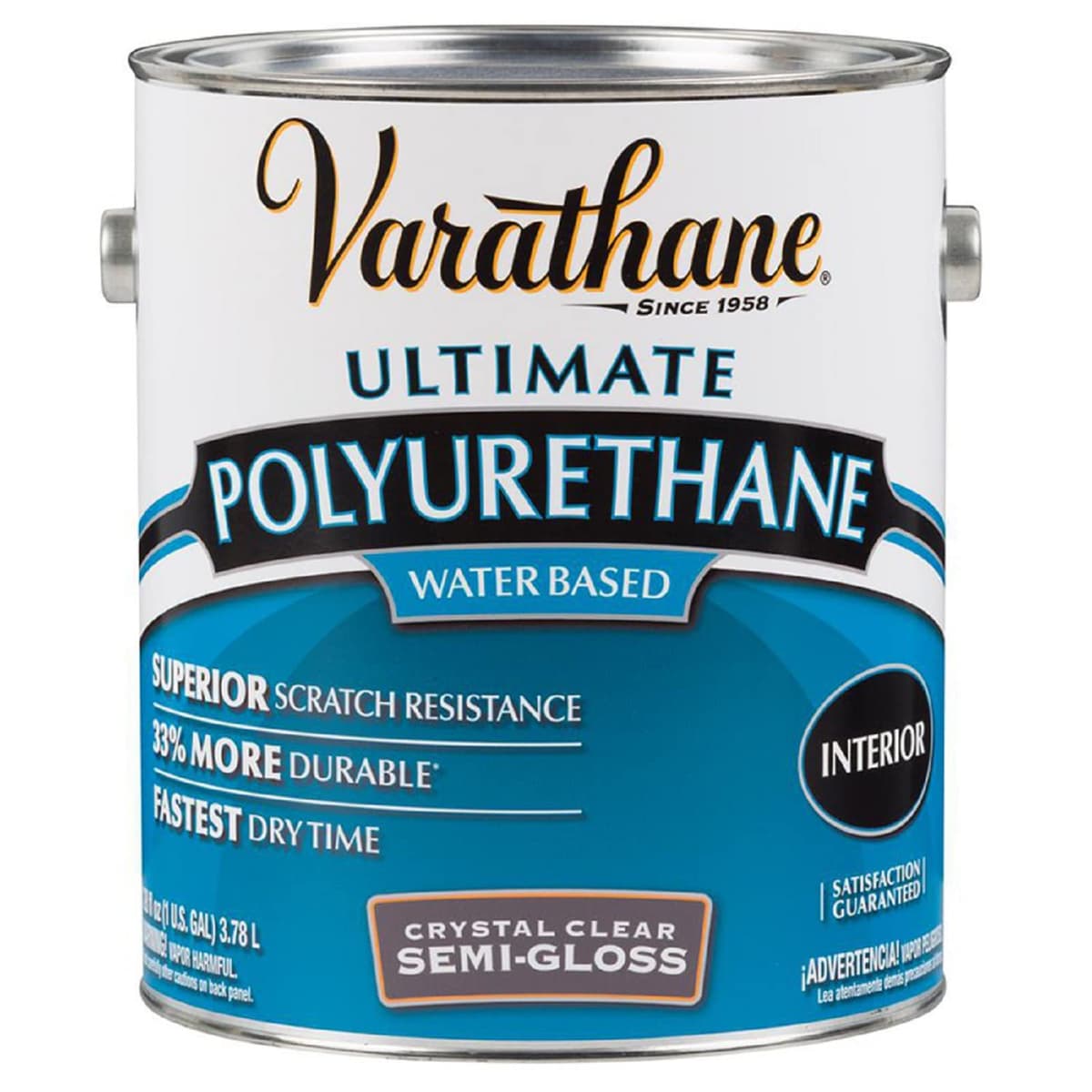 Paquete de 20 de 1 gal Rust-Oleum 200131 Crystal Clear Varathane base agua poliuretano para interiores, semibrillo