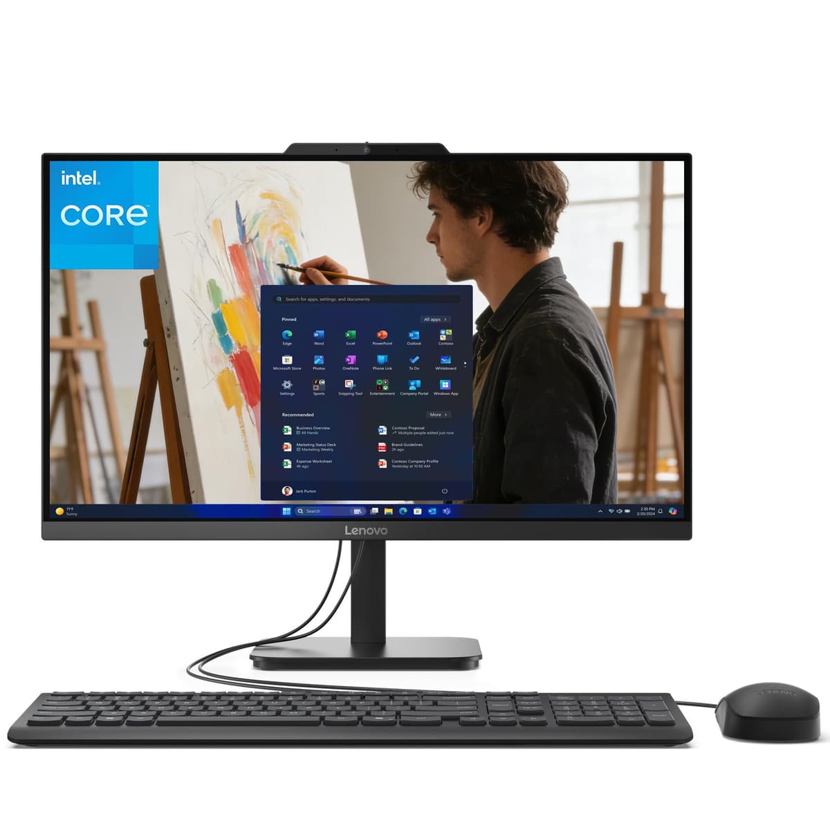Lenovo All-in-One 24" (23.8"), 32 GB DDR4 RAM, SSD PCIe 1 TB, Procesador Intel N100, Computadora de Escritorio AIO Empresarial FHD, Wi-Fi 6, Bluetooth, Negro Azabache, Windows 11 Home V100