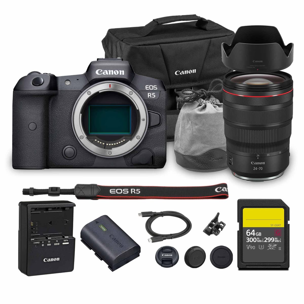 Canon EOS R5 Mirrorless Camera Kit con RF 24-70mm f/2.8 + 64GB + Bolsa 4147C002_EDIPL_3
