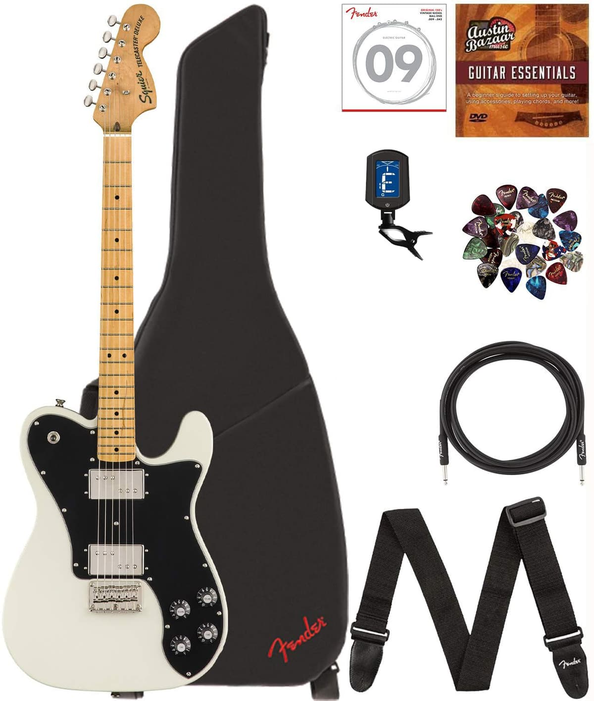Fender Squier Classic Vibe '70s Telecaster Deluxe - Olympic White (Bundle Accesorios) 0374060505-COMBO-DLX
