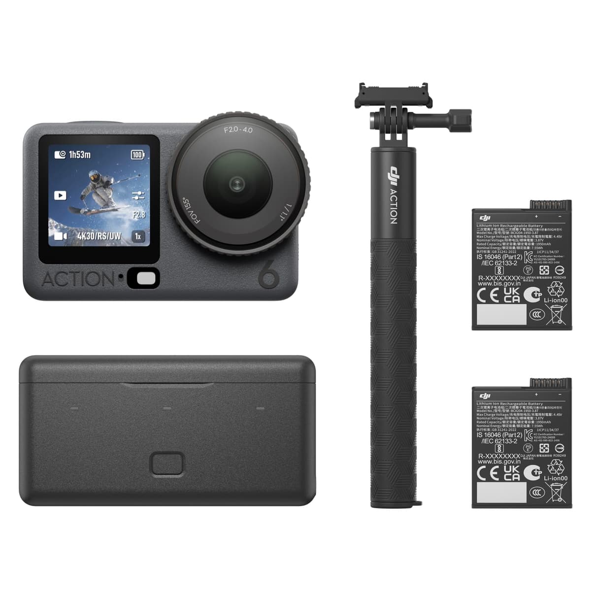 DJI Osmo Action 6 Enhanced Combo - Cámara de acción 8K con sensor 1/1.1″ y batería extendida 6937224136243