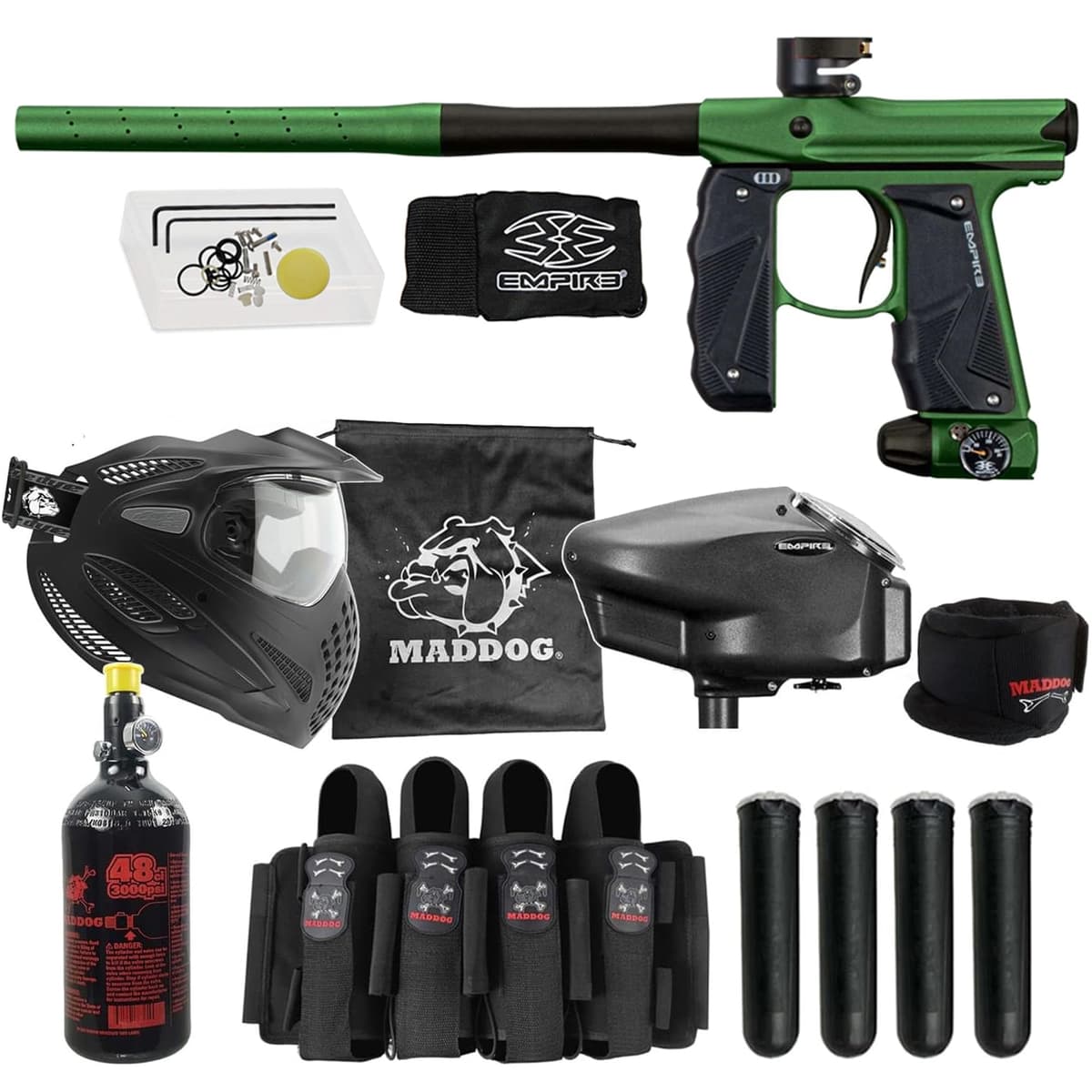 Maddog Empire Mini GS Paquete Starter Paintball .68 Cal con Accesorios 2141-17388