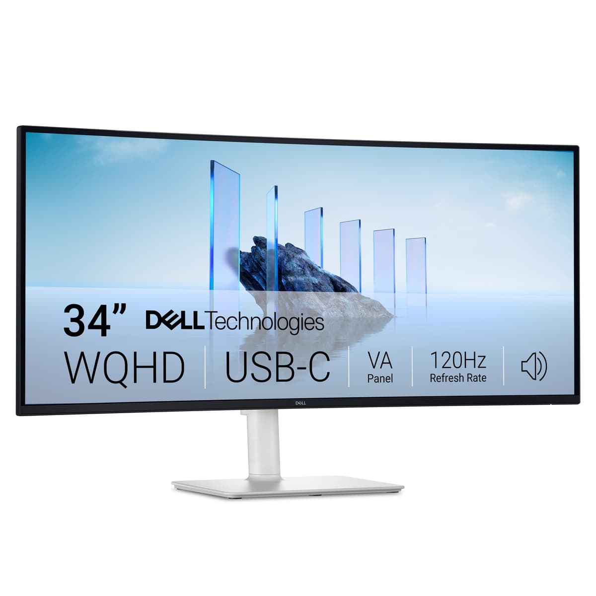 Monitor curvo Dell 34 Plus USB-C - S3425DW - 34 pulgadas (3440 x 1440) hasta 120 Hz, relación 21:9, panel VA, AMD FreeSync Premium, 99% sRGB, 95% DCI-P3, parlantes integrados, relación de contraste 3000:1 FRVJ3