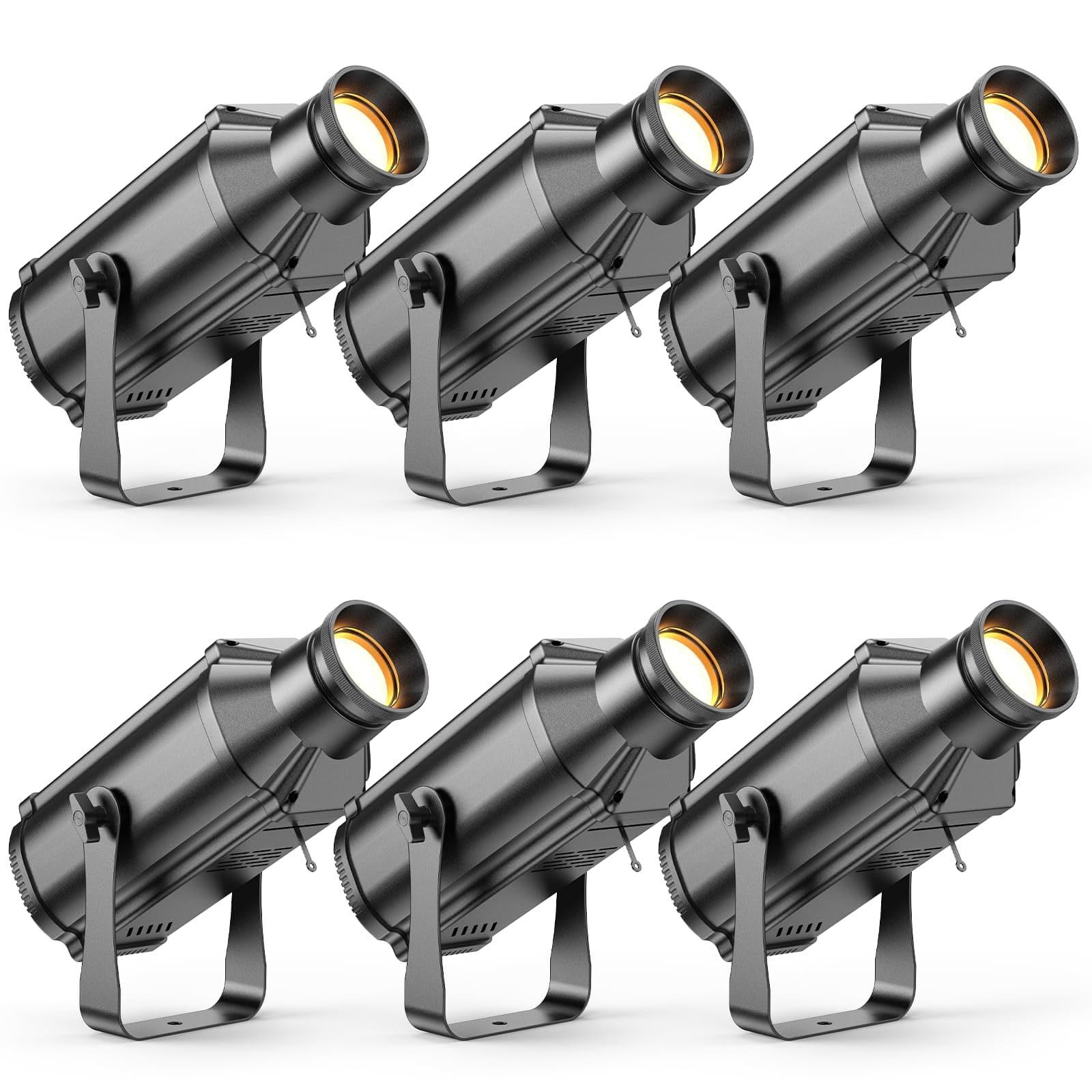 Fancybling LEKO Profile 100W COB - Spot LED bicolor 3200K-5600K con zoom y DMX512, pack de 6 CYH-ZQ07052X6US-GYY