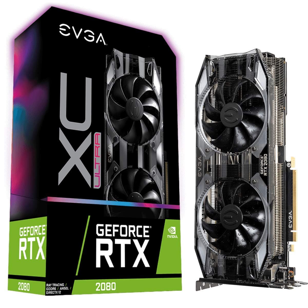 EVGA GeForce RTX 2080 XC ULTRA GAMING, 8GB GDDR6, Ventiladores Dual HDB y Tarjeta Gráfica LED RGB 08G-P4-2183-KR