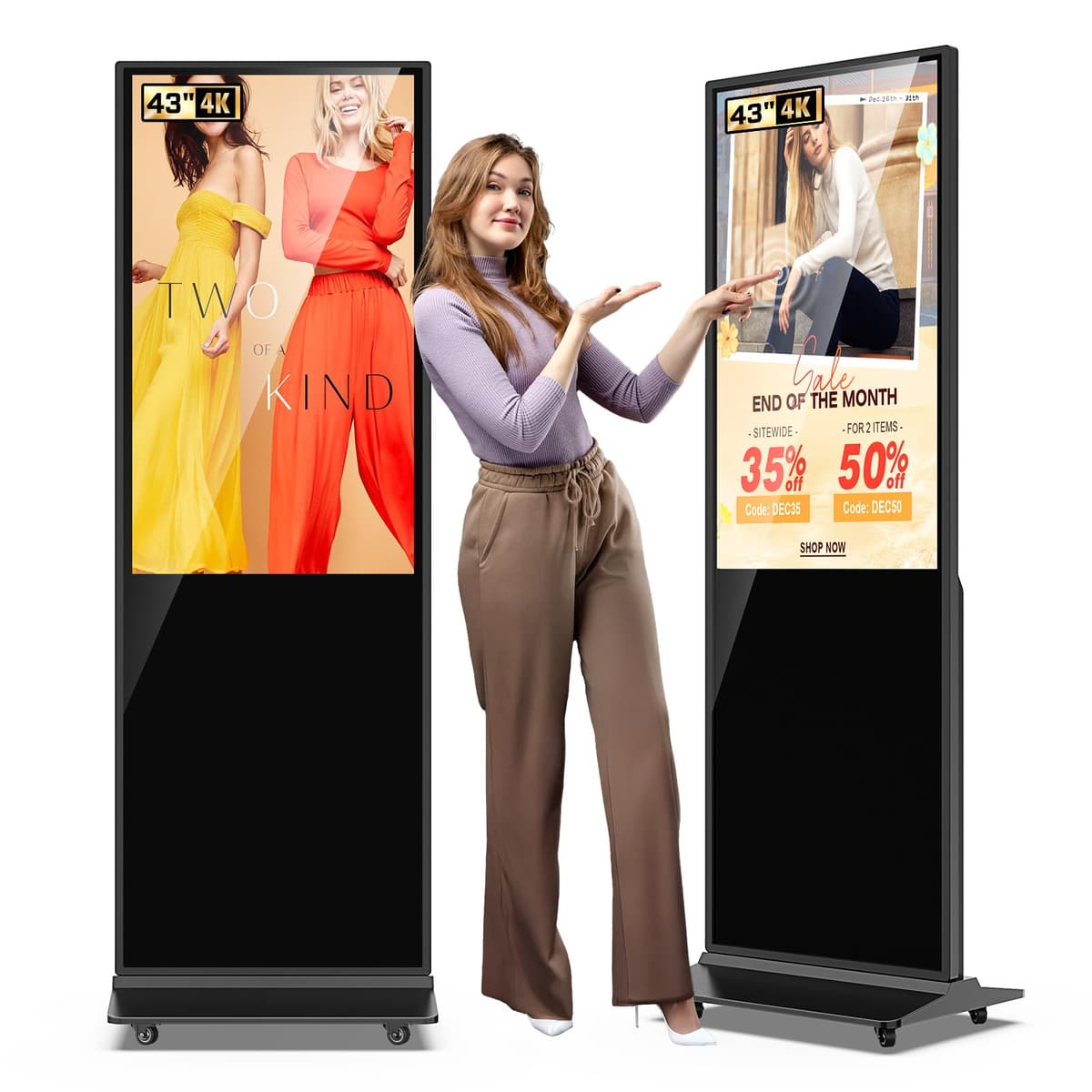 JASZDOT pantalla digital publicitaria 43" táctil Android UHD para señalización interactiva 43-t-b