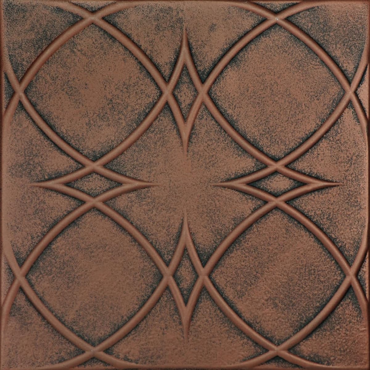 À LA MAISON CEILINGS R82 Circles and Stars - Baldosa de espuma autoadhesiva para cielo raso, Antique Copper Orange (Pack 144) R82aco-144