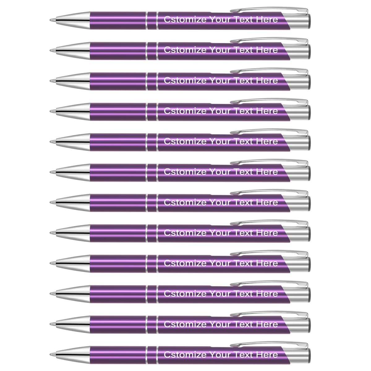 Kingluu 400 Pcs/Pack Bolígrafo de tinta negra personalizable con grabado gratis (Morado) YZBDZ002