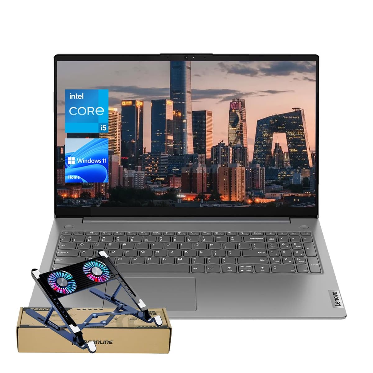 Lenovo V15 G4 Laptop, pantalla FHD de 15.6”, Intel Core i5-13420H (mejor que i5-1235U), 16 GB RAM, SSD de 1 TB, laptop para trabajo y estudio, oficina/escuela/hogar, Windows 11 Home, gris, con enfriador PCO para laptop