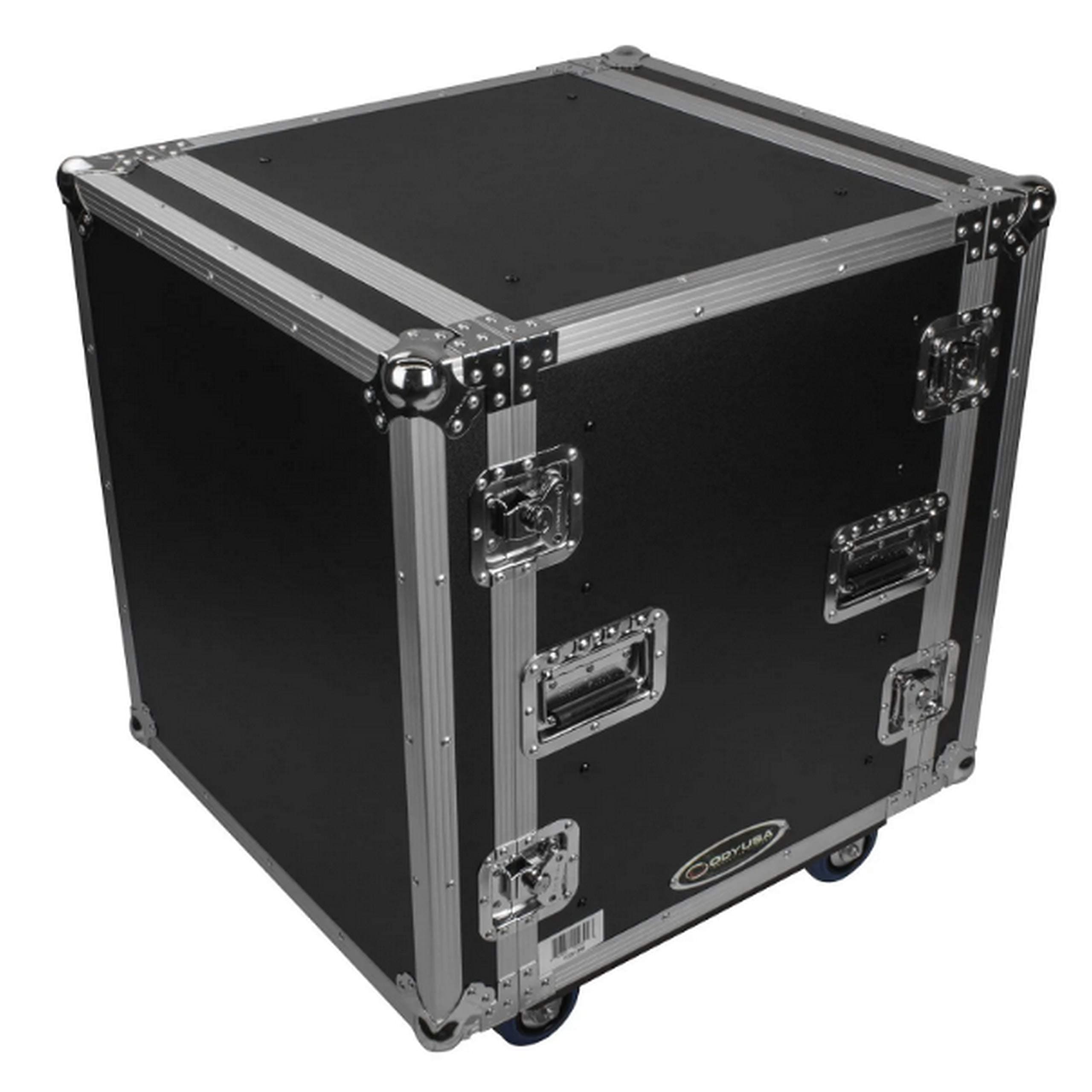 ODYSSEY 12U Shock Mount Rack Flight Case con ruedas - Estuche de transporte reforzado para rack FZS12W