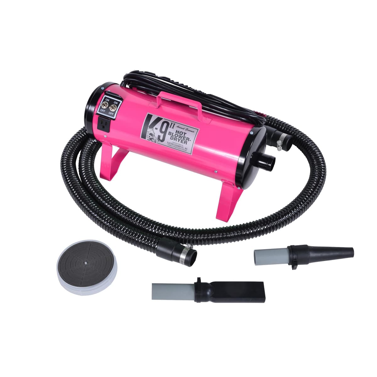 Secador de Perros K9 II de Electric Cleaner Company - Secador de Alta Potencia, 10' Manguera, Deshedding, Rosa