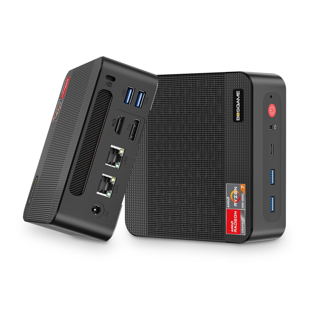 BOSGAME P4 Plus Mini PC Ryzen 7 5825U 32GB RAM 1TB NVMe WiFi 6E Dual 2.5GbE Triple 4K
