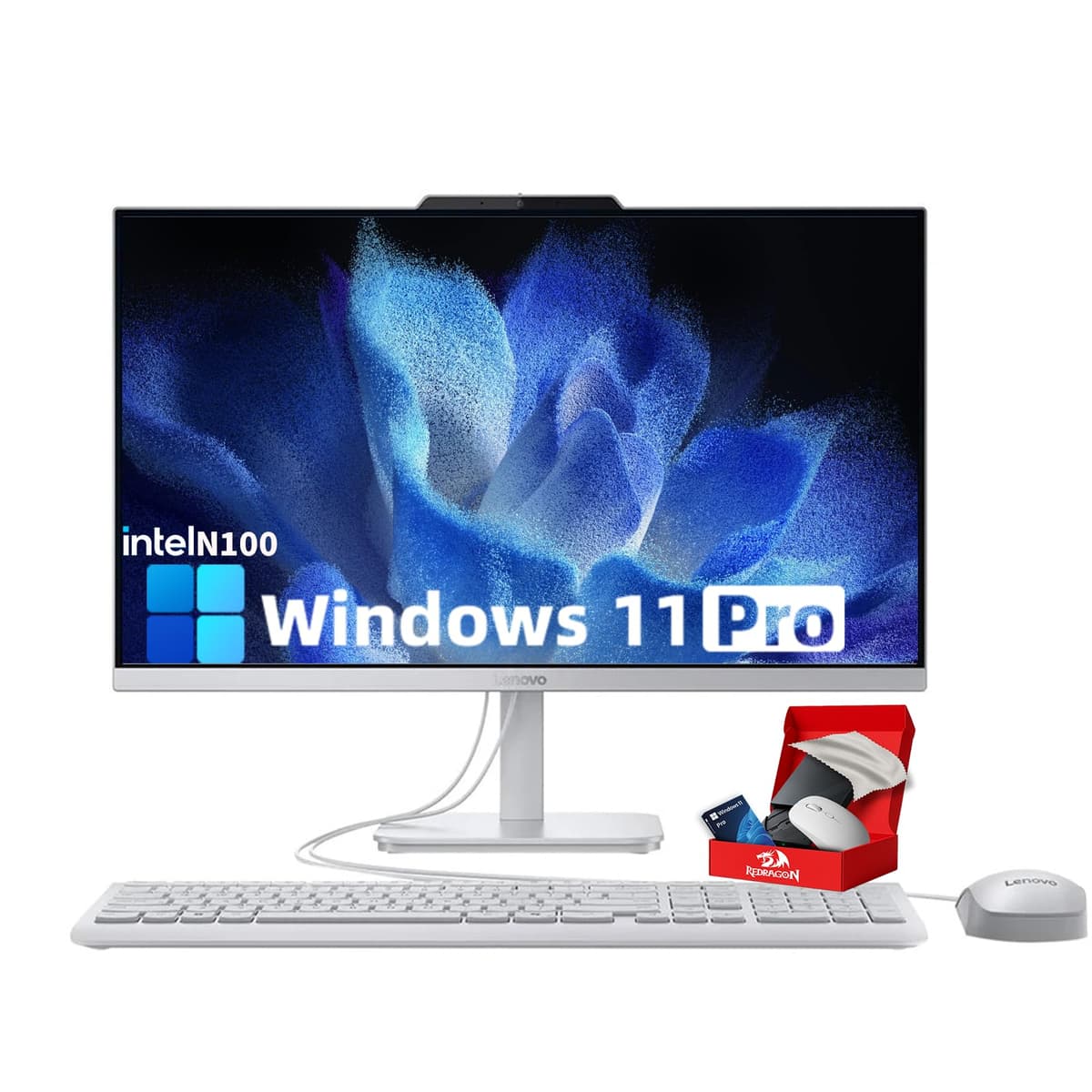 Computadora All-in-One Lenovo AIO 24" FHD para Oficina en Casa, 32 GB RAM, SSD PCIe de 2 TB, Procesador Intel, WiFi 6, Bluetooth 5.2, HDMI, RJ-45, Teclado y Mouse, Windows 11 Pro F0J6003EUS