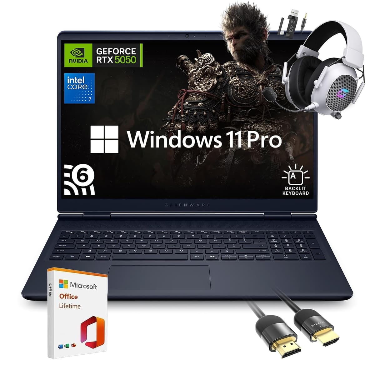 Laptop Gamer Dell Alienware 16 Aurora AC16250, pantalla 16" WQXGA, NVIDIA GeForce RTX 5050, Intel Core 7-240H, 32GB RAM, SSD 2TB, teclado retroiluminado, con Mytrix Assy Office Lifetime, Windows 11 Pro LAC1