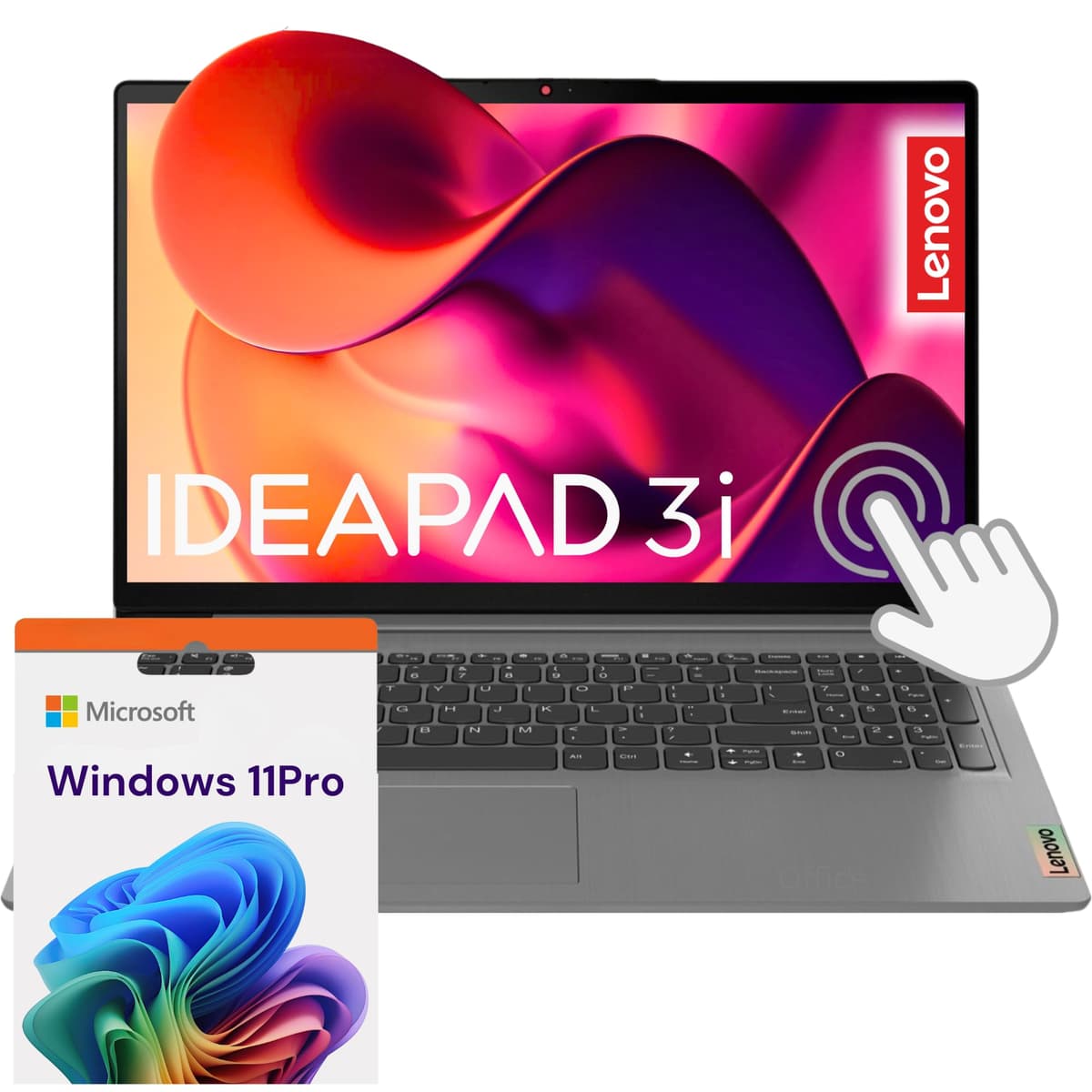 Laptop Lenovo Essential con pantalla táctil | Ideapad 3i | 24 GB RAM | Pantalla táctil FHD de 15.6" | Almacenamiento SSD de 256 GB | Procesador Intel Core i3 | Windows 11 Pro | Laptop para negocios y uso doméstico sin auriculares