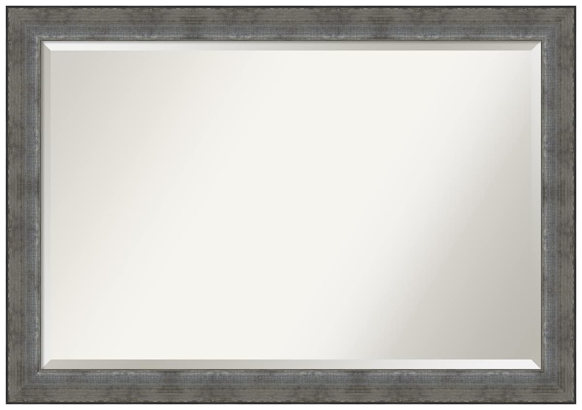 Espejo de baño Amanti Art 28x40 con marco de madera y borde biselado, acabado pewter DSW5247128
