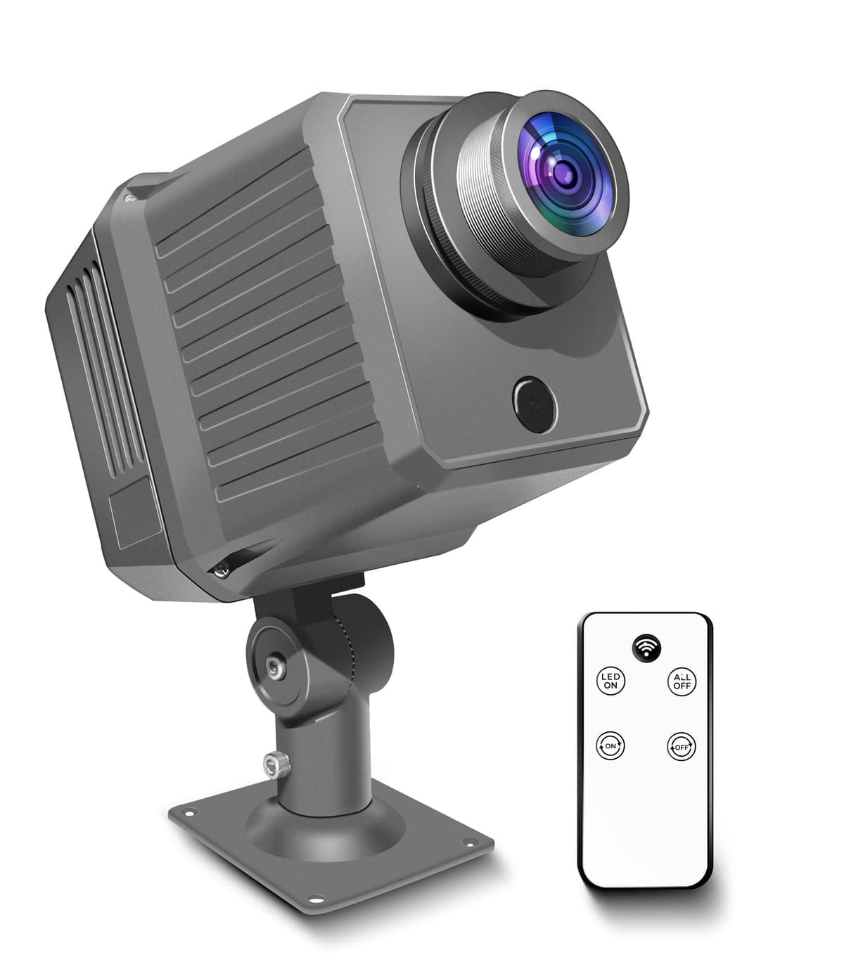 Laulgpoha LPH-200W-S - Proyector GOBO 200W para logotipos, rotativo, control remoto, lente de vidrio, IP65