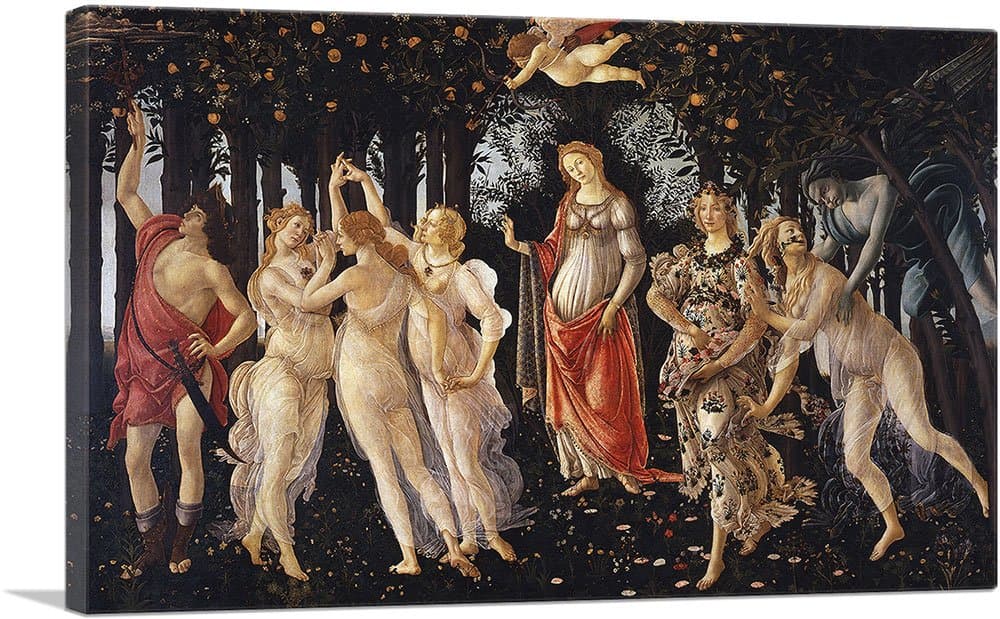 ARTCANVAS La Primavera (Allegory of Spring) Impresión en Lienzo Estirada y Enmarcada 60 x 40"