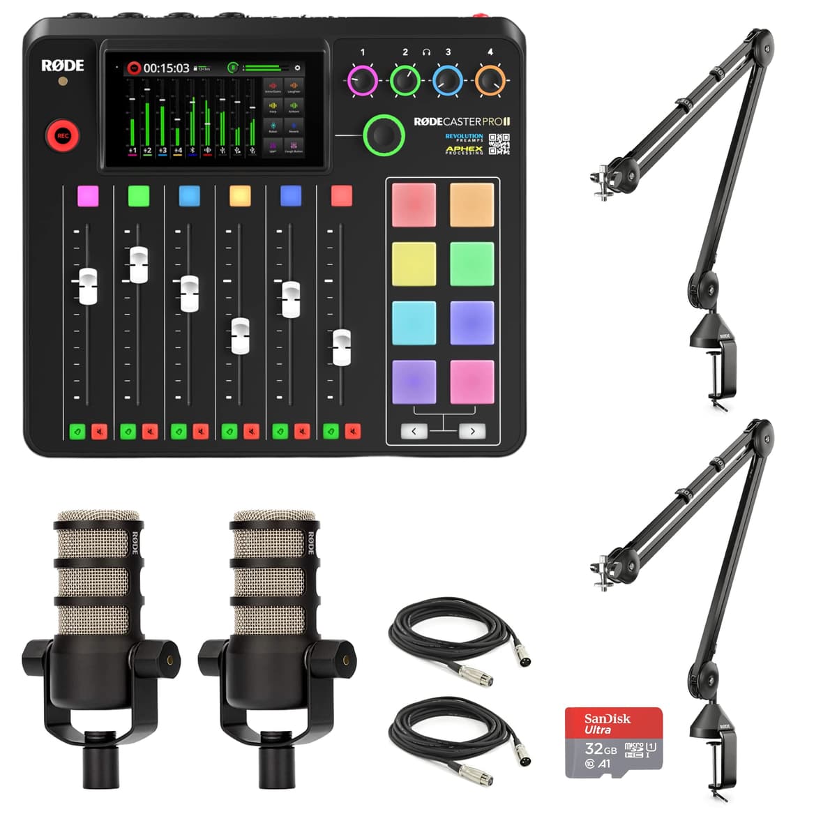 StreamEye RODECaster Pro II + 2x PodMic + 2x PSA1 - Estudio de producción de audio integrado RCPII | PodMic | PSA1 x2