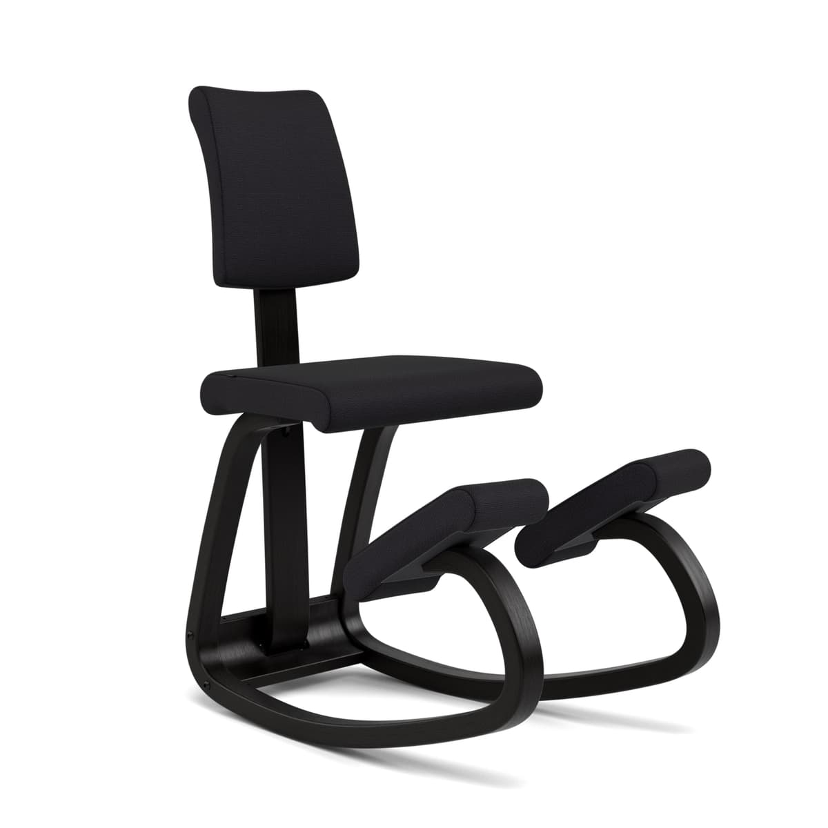 Varier Variable Plus Silla de rodillas con respaldo Negro/Negro