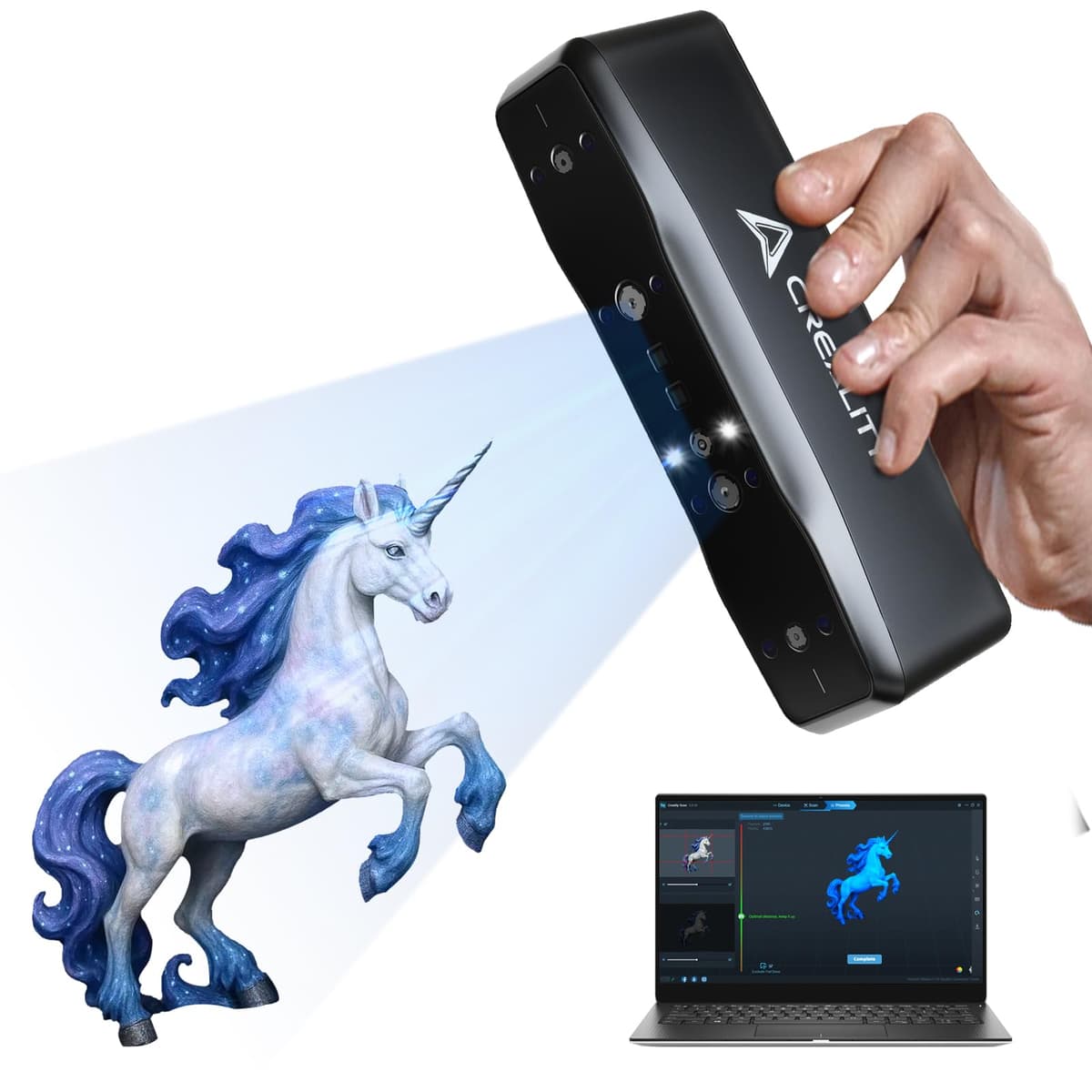 Escáner 3D Creality Otter Lite Básico con Alta Precisión 0.05 mm, Escaneo Automático, Soporte de Textura en Color, Diseño Portátil para Impresión 3D, Ingeniería Inversa y Proyectos DIY AMUS-HYZ-3D-CR-Scan Otter Lite Basic