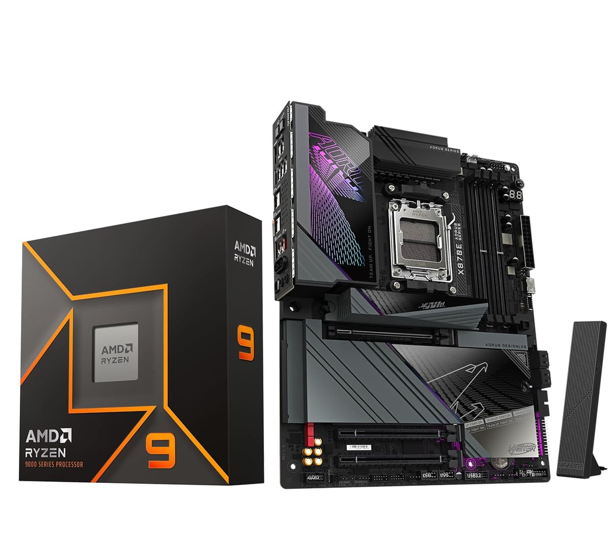 Micro Center AMD Ryzen 9 9950X + GIGABYTE X870E AORUS Master (Socket AM5, DDR5, ATX) 9950XGGX870EARMASTERWF