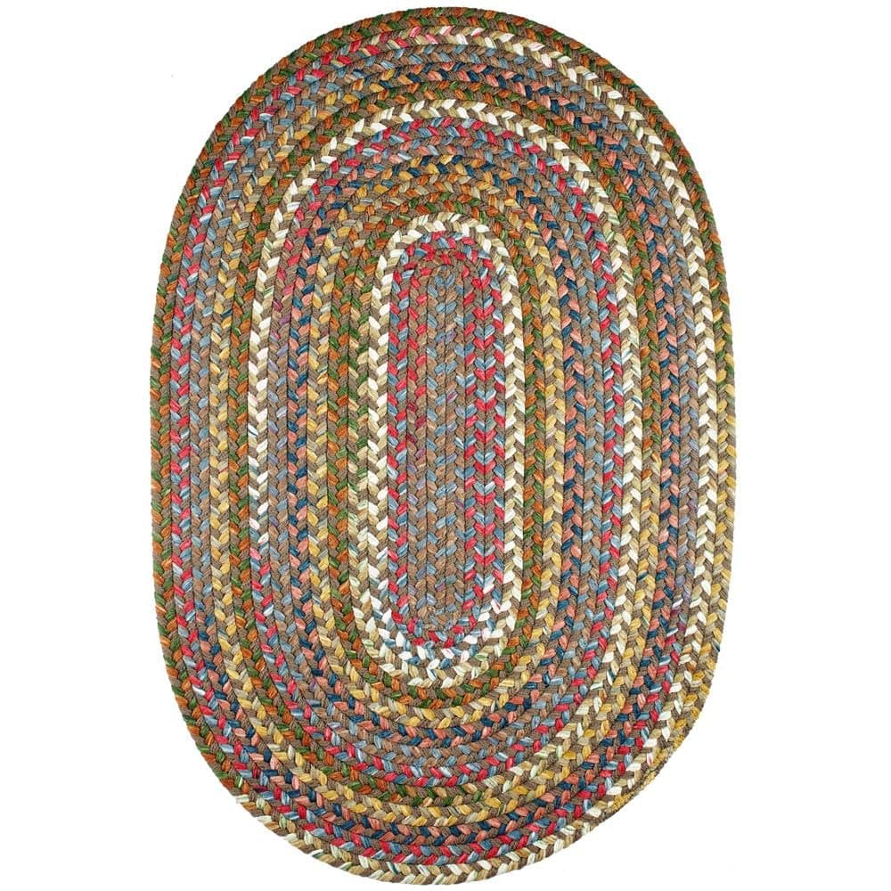 Super Area Rugs Gemstone Alfombra Trenzada Interior/Exterior - Bronze - 6' x 9' Oval RHO-CJ35R072X108